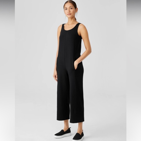 Eileen Fisher Cozy Brushed Terry Hug Jumpsuit size Petite Medium - Picture 2 of 16